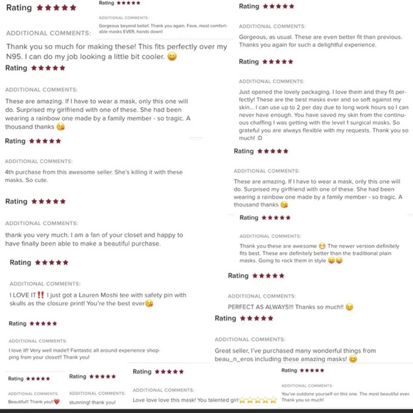 Handmade silk charmuese masks from Thomas Wylde fabrics - Picture 5 of 5